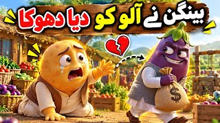 Baingan Ne Aloo Ko Dhokha De Diya 😱🥔🍆 | Vegetable Village World | Urdu Cartoon Story#vigetable story