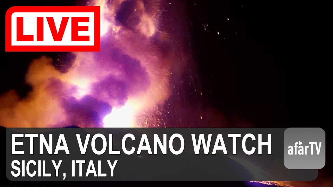 🔴 Live Now: 24/7 Mt Etna Volcano Fullscreen (Cam 1)