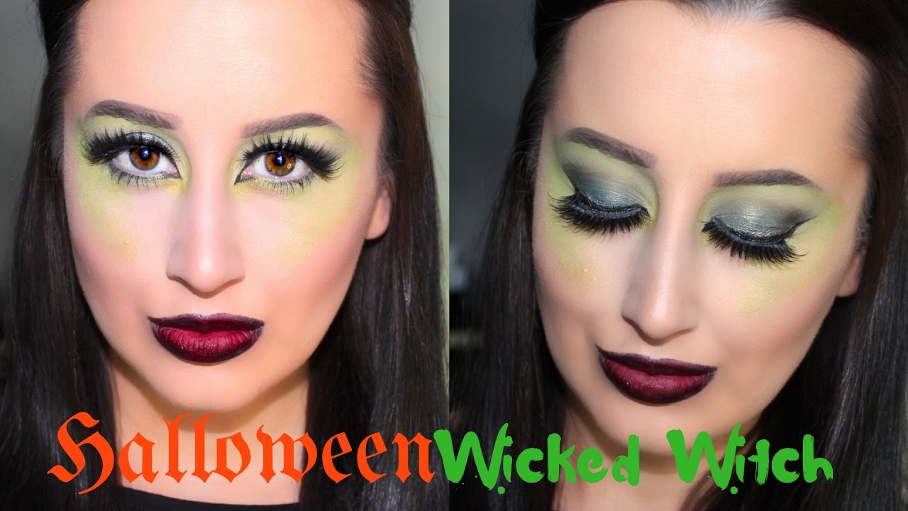 Easy WICKED WITCHHalloween Makeup Tutorial Green Eyes Ombre