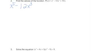 U5-5 Solving Higher Degree Polynomials Video Lesson