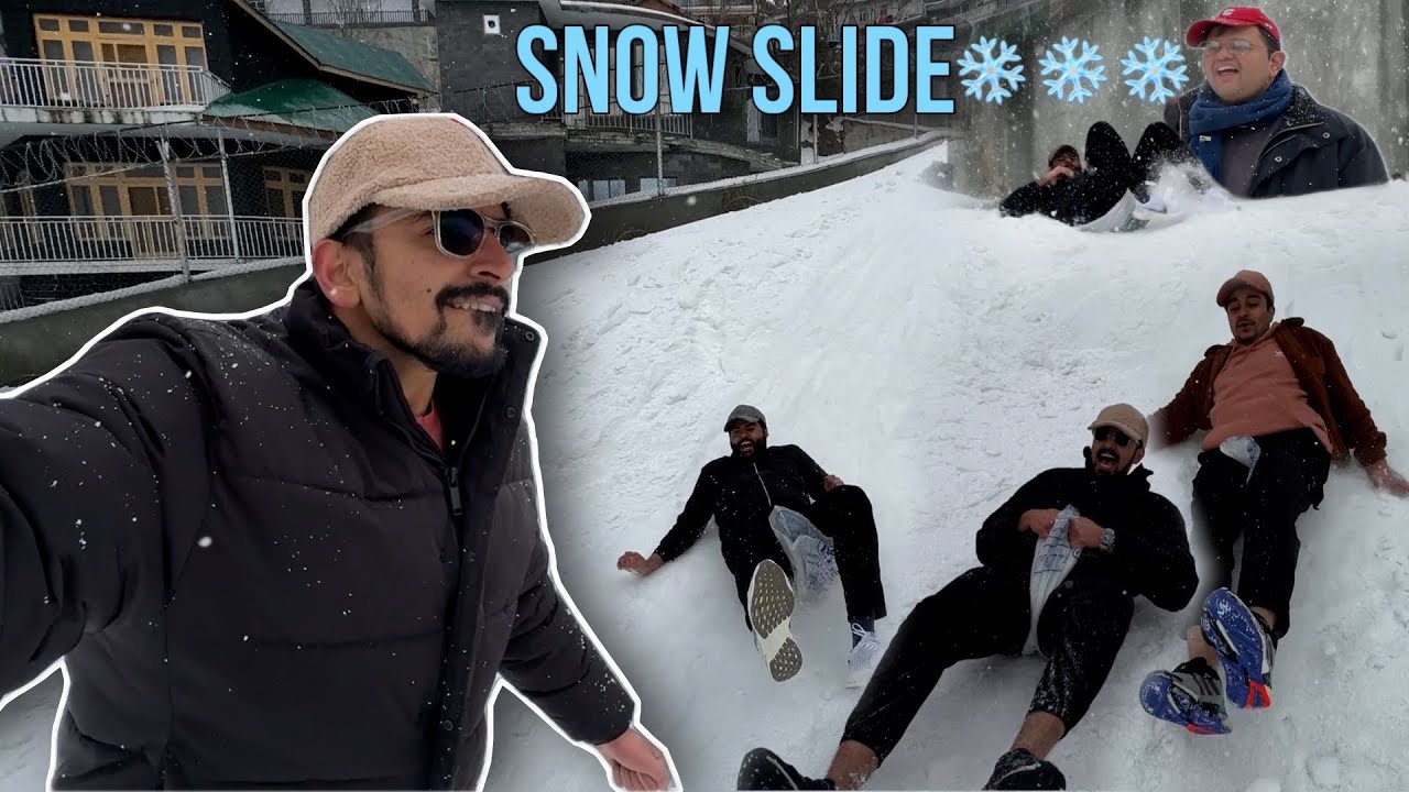 SHADEED SNOW FALL HO GAI - Crazy Snow Slide In Nathia Gali