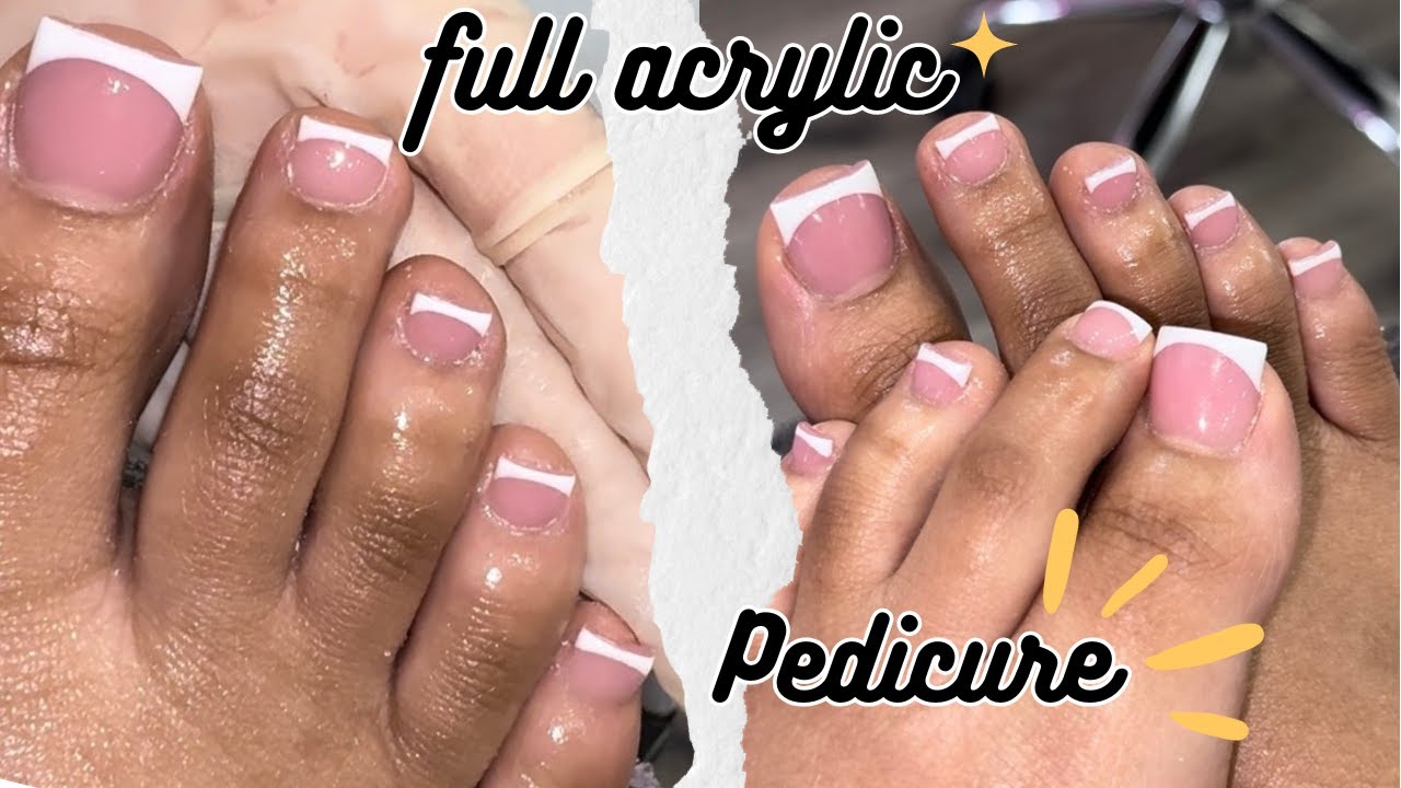 FULL ACRYLIC TOES & PEDICURE TUTORIAL!!