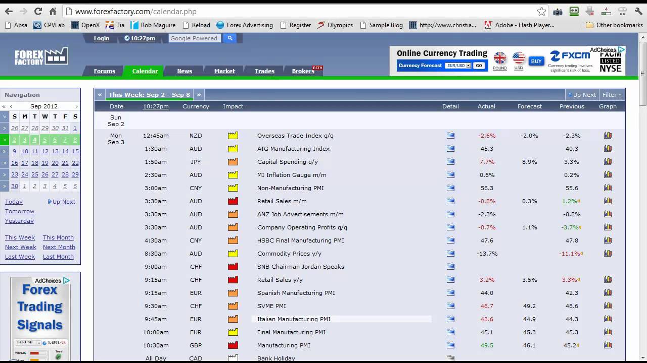 economic calendar forex xml