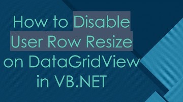 How to Disable User Row Resize on DataGridView in VB.NET