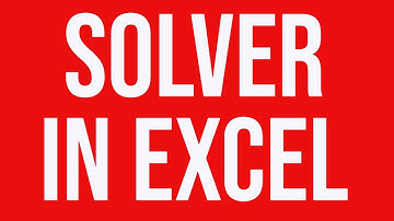 Solver in Microsoft Excel 2007