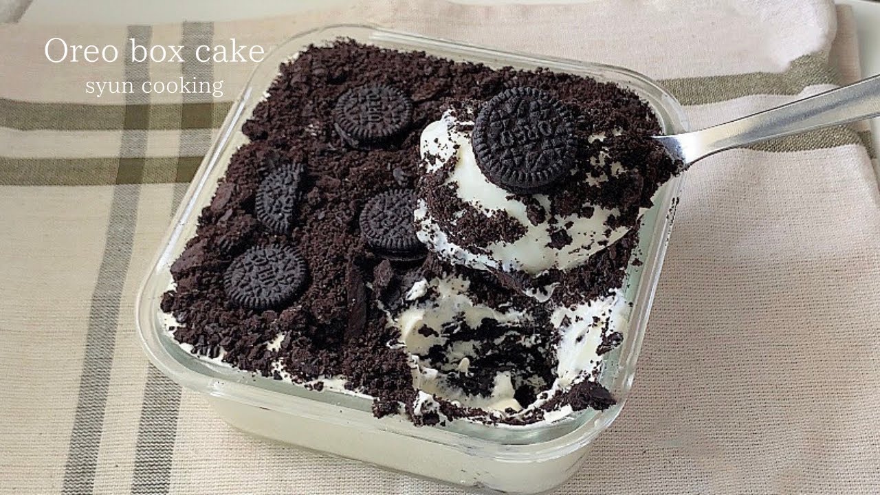 材料4つ 冷やすだけでできる オレオボックスケーキ作り方 Oreo Box Cake 오레오 상자 케이크 Youtube