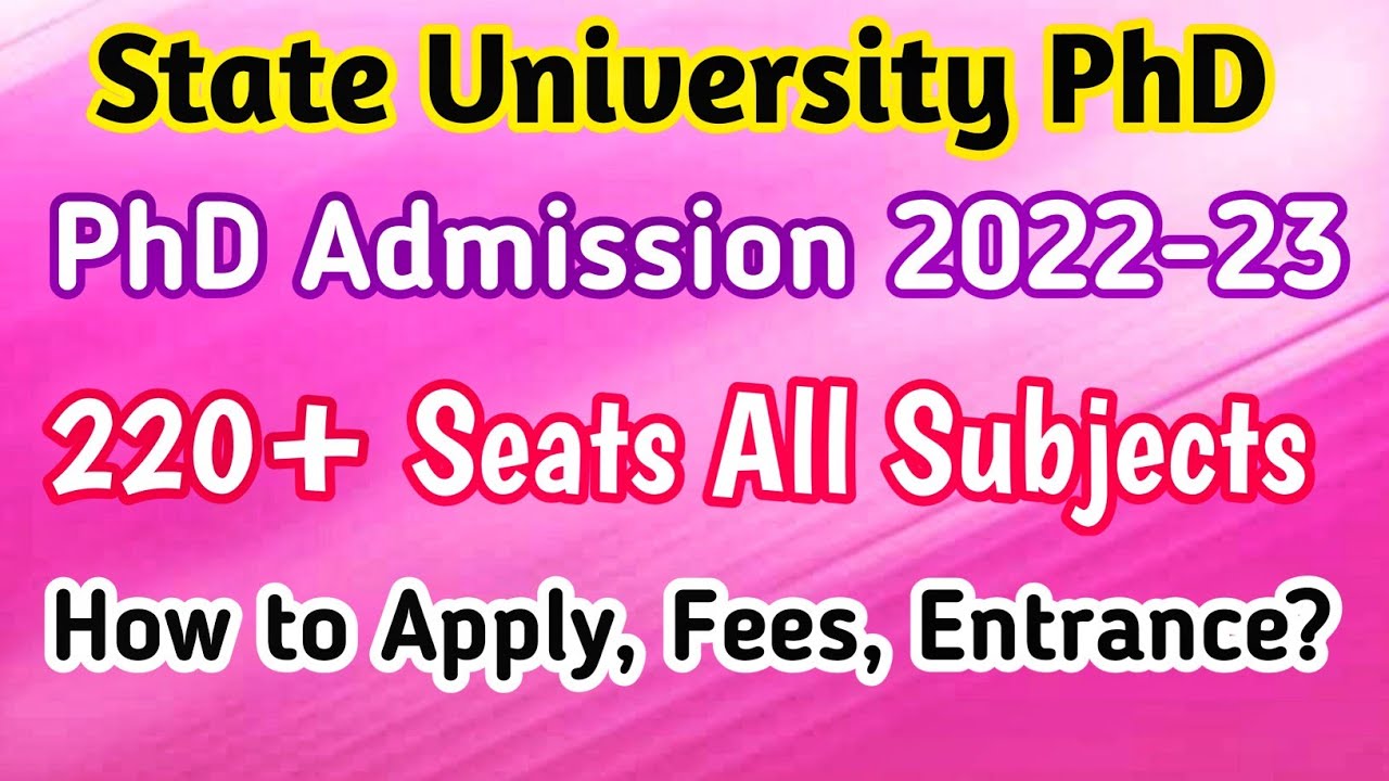 PhD Admission 2022-23 | State University PhD Admission | PhD Admissions | Aligarh University PhD