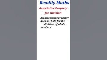 ASSOCIATIVE Property (Under Division) || Readily Maths || Concept Base || Shorts