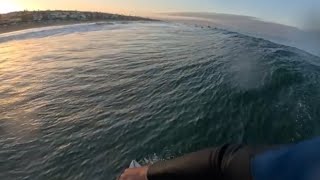 POV surfing perfect conditions at El Porto