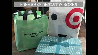 UNBOXING THE FREE BABY REGISTRY BOXES - TARGET, AMAZON & WALMART
