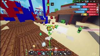 ADETUNDE spawn killing in roblox bedwar 30v30