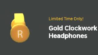 Gold Clockwork Headphones Spinning For 10 Minutes.