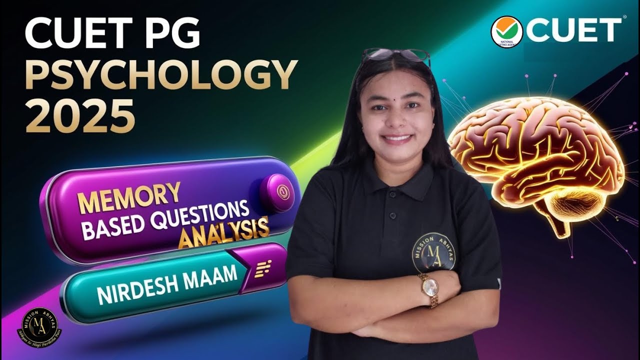 CUET PG PSYCHOLOGY Exam 2025 | Memory Based Paper Analysis | By Nirdesh ...