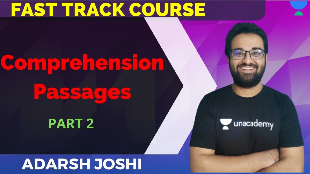Comprehension Passages Part 2 | Fast Track Course | JUST CA Foundation | Adarsh Joshi