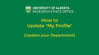 Update "My Profile"