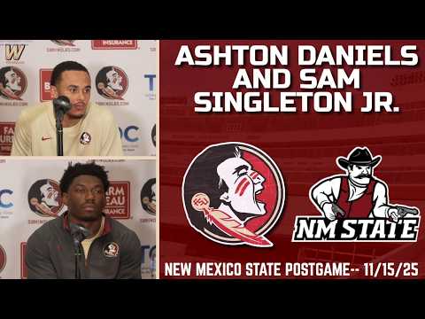 Ashton Daniels & Sam Singleton FSU New Mexico State Postgame Interview 8-29-26 | FSU Football |