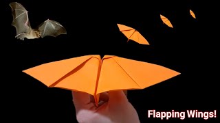 كيفية صنع طائرة ورقية علي شكل خفاش - طائرة ورقية لا تسقط |(flapping)how to make paper bat | كيف