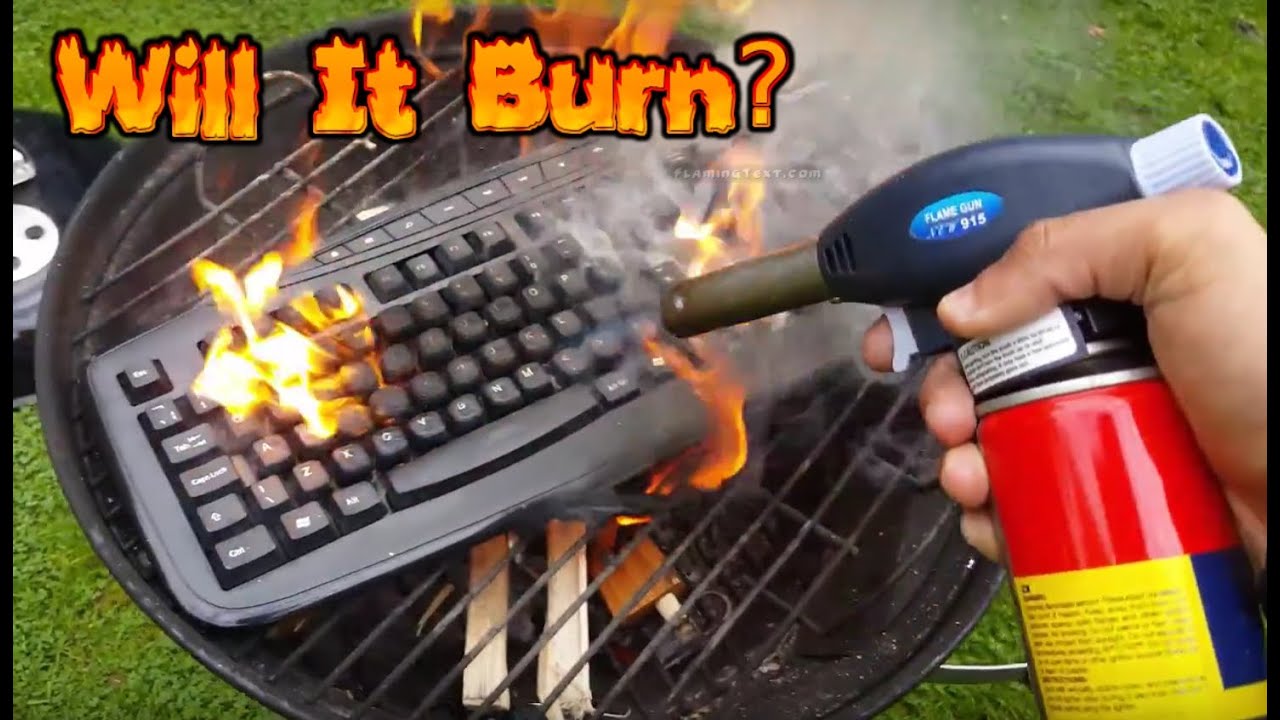 WIRELESS KEYBOARD!! BIG FIRE!! - Will It Burn #56