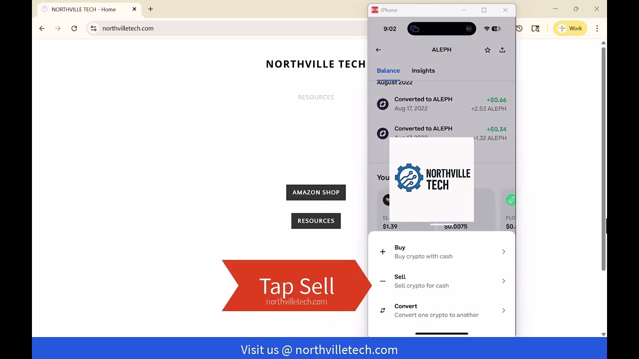 How to Sell Aleph Cloud on Coinbase App
