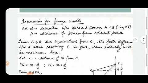 Interference of light: Expression for fringe width part I (L3)