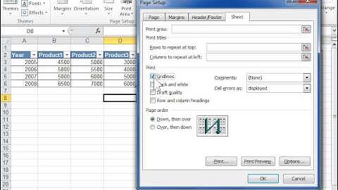 Excel 2010 Print Cell Gridlines