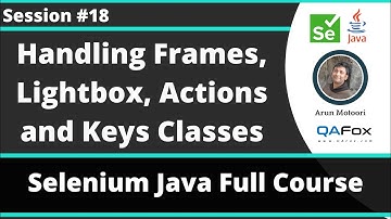 Selenium Java Training - Session 18  - Handling Frames, Lightbox, Actions class and Keys class