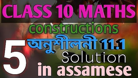 Class 10 maths exercise 11.1 question no 5 solution in assamese....