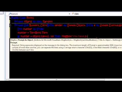 Visual Basic 2008 Tutorial ~ Guessing Number Game