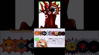 Incredibox Sprunki Mr. Sun X Mr. Tree Symbiosis Phases Color Pages