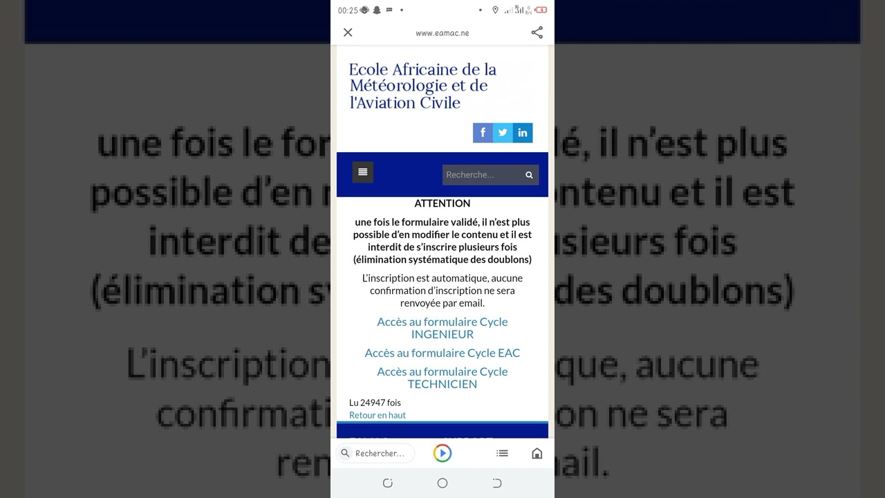 Eamac 2022 : Inscription