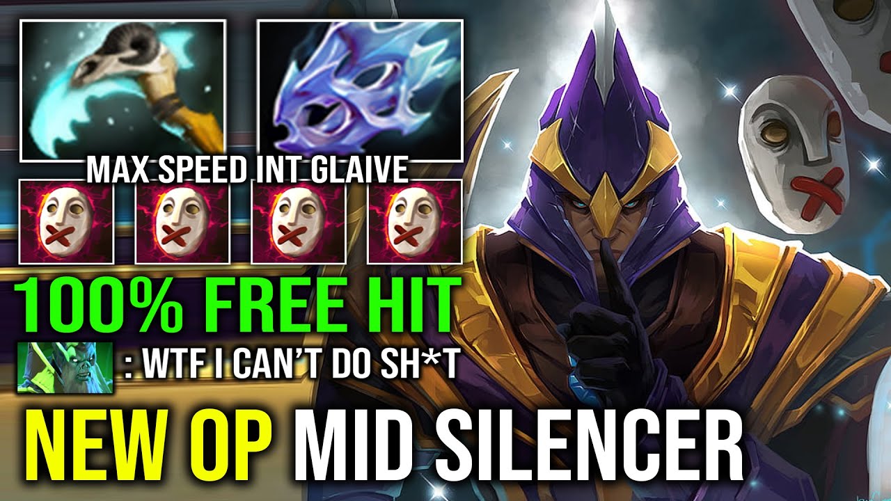 NEW OP MID SILENCER 100% Free Hit Glaive Max INT Moon Shard Hex Super Carry Dota 2