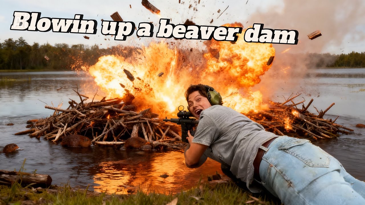 Blowing up a beaver dam !! - YouTube