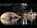 Italian coastguard recover huge whale carcass. enorme carcassa di balena della guardia costiera.