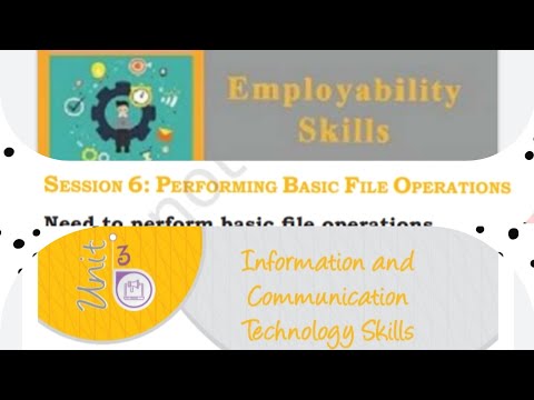 Performing Basic File Operations( session 6:unit 3 ICT)for 9th class