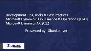 Development Tips and Tricks D365 Finance and Operations, AX2012