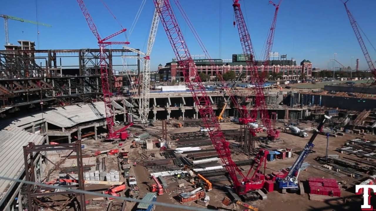 Globe Life Field Construction Sneak Peak - YouTube