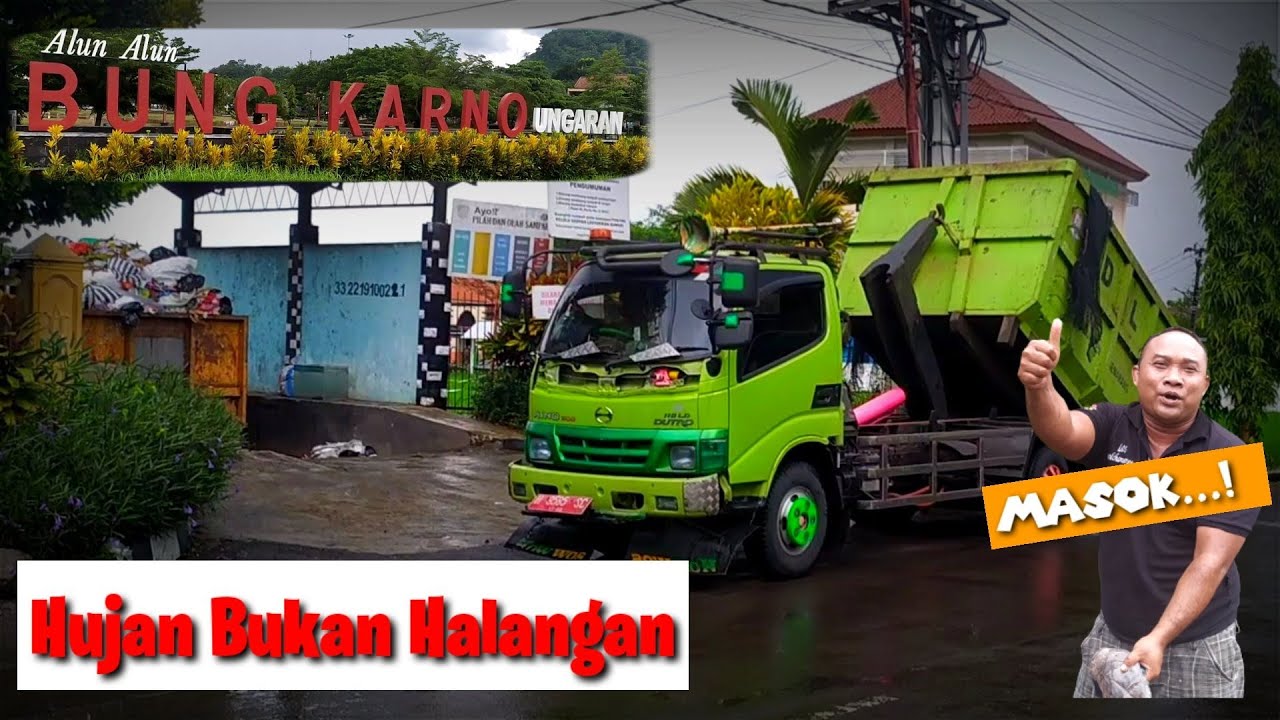 Proses pengambilan sampah di Alun2 Bung Karno Ungaran #trukmania #trukloversindonesia #dlh