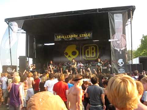 Of Mice & Men live at Warped Tour 2010 in Indianapolis, Indiana doing a guest vocals set.