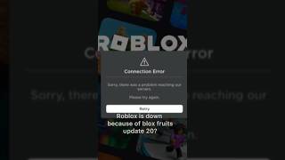 Roblox Is Down Because Of Blox Fruits Update 20?