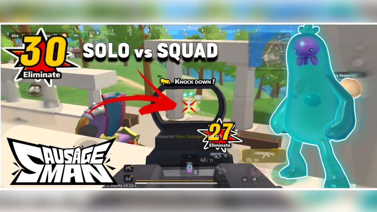 30 KILL !! SOLO vs SQUAD BABY WATER SET 😳 SAUSAGE MAN