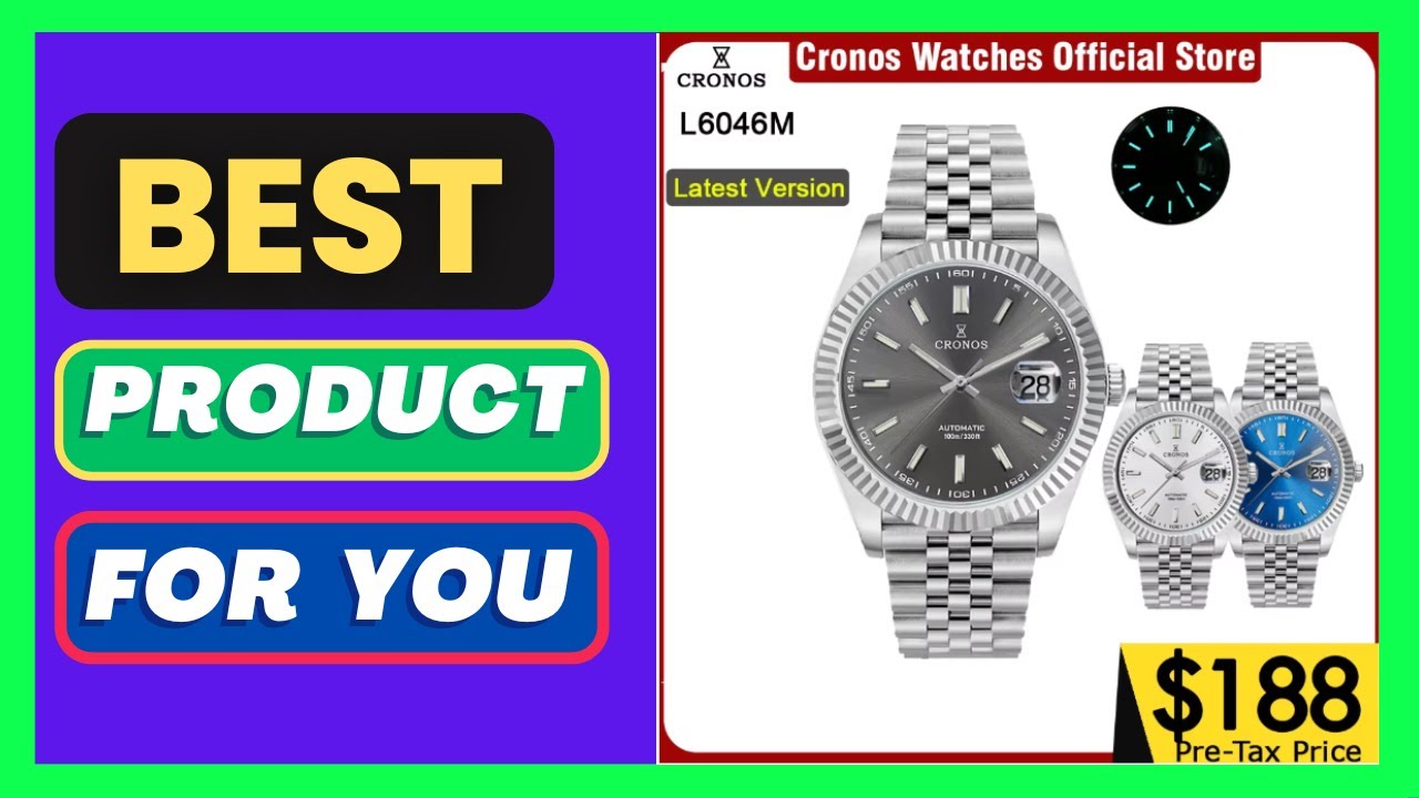 Cronos Date Luxury Men Watch Stainless Steel 5