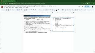 Saxon Algebra 1 Lesson 34 Video 2: Recognizing and Extending Arithmetic Sequences