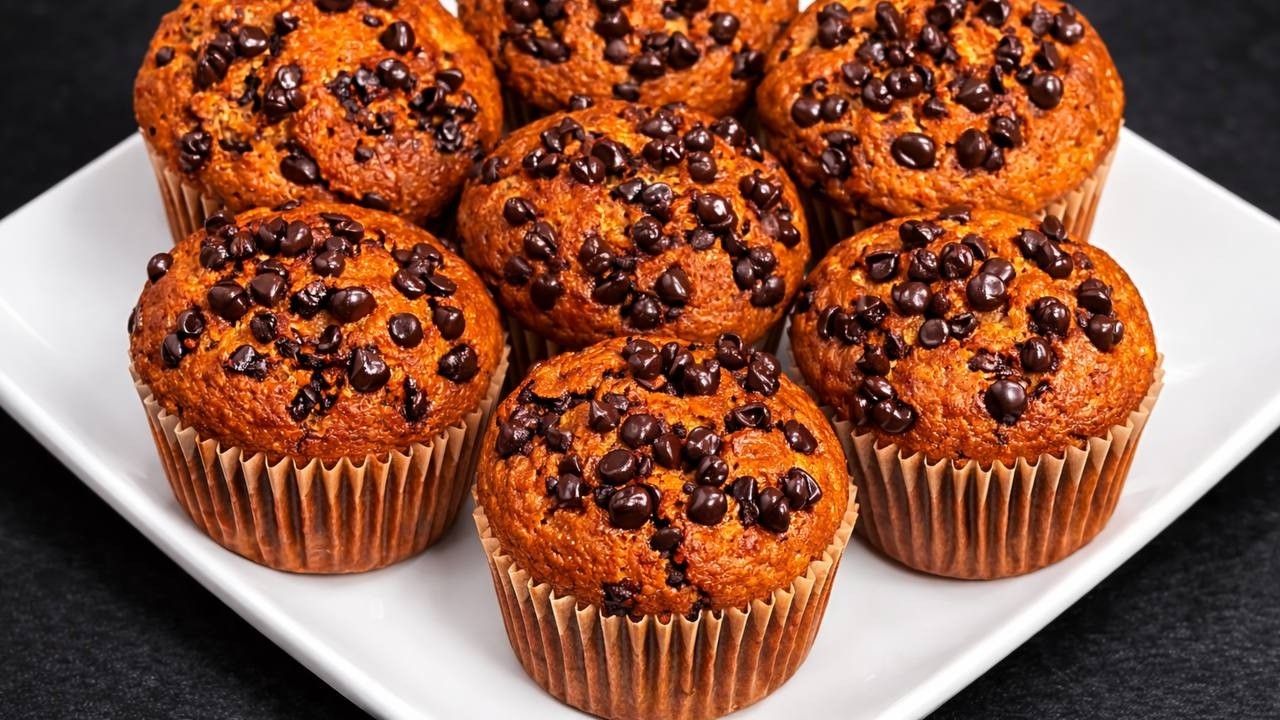 ❗️Bananen-Schoko-Hafer-Muffins machen alle süchtig! Saftig & lecker!