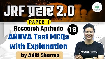 NTA UGC NET 2021 | Research Aptitude by Aditi Sharma | ANOVA Test MCQs with Explanation
