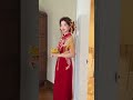 Stunning Golden Cheongsam ✨ | Perfect Wedding & Engagement Dress 💛 #wedding #love #shorts #music