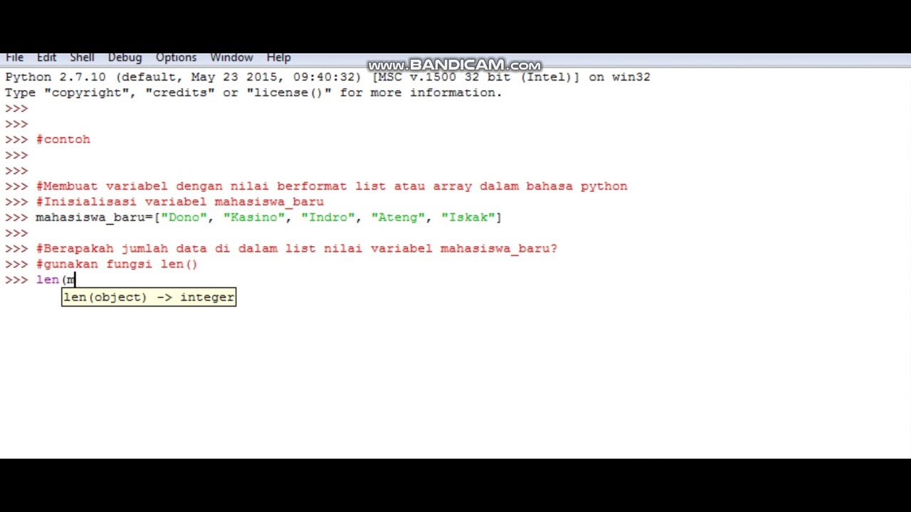 Bagaimana Cara Mengetahui Jumlah Data dalam Array Pemrograman Python ...