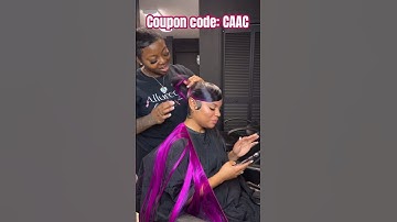Purple Peekaboo Color💜🖤Barbie Ponytail Extended w/ Swoop Bang | Flipped Over Method Ft.@UlaHair