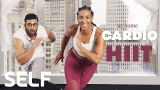 30 Minute HIIT Cardio Workout + Abs At Home  With Warmup | SELF