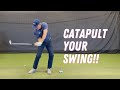 First move in the downswingturn your swing into a catapult