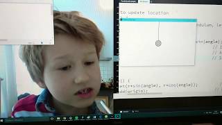 Pendulum Force example from The Nature of Code